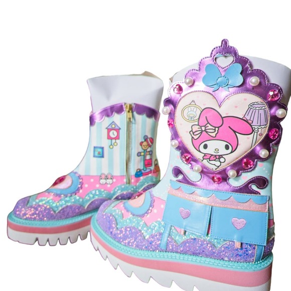 Sanrio Hello Kitty My Melody 'Just Be You' Irregular Choice Boots - Picture 2 of 3